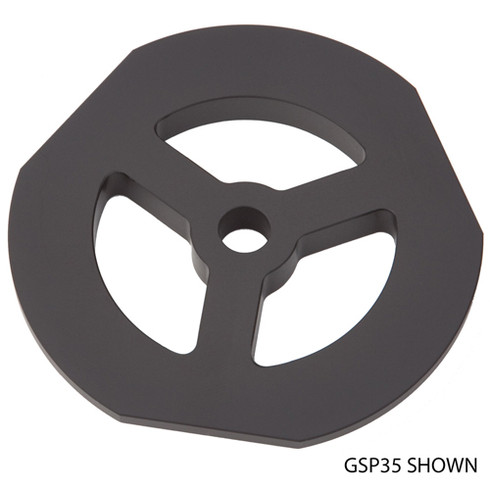 Safety Plate for Gitzo Tripods - GSP35. The plate is anodized (not unfinished as shown in the photo).