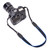 Flat camera strap attached to camera
