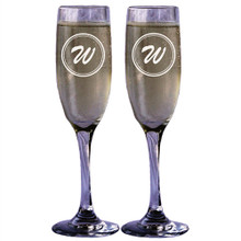 Personalized Champagne Glass Toasting Flute with Initial