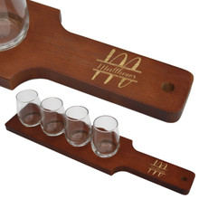 Personalized Wine Flight Set - Red/Brown Finish