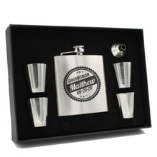 Engraved Flask Set for Groomsmen