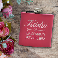 Personalized Pink Bridesmaid Flasks