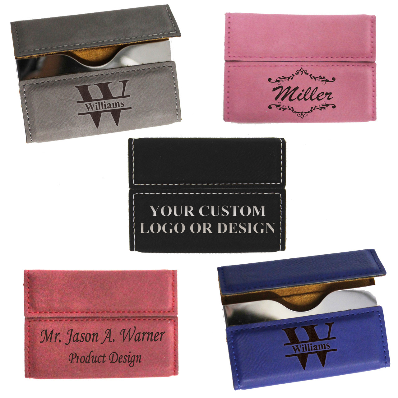 Personalized leather store business card case