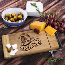Personalized Wood Cheese Board with Slicer