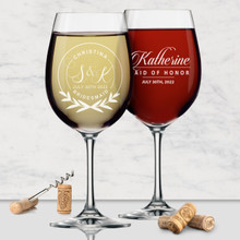Etched Bridesmaid Wine Glasses