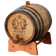 Engraved Whiskey Wine Oak Barrel - Knight Design