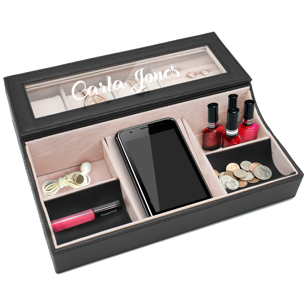 Personalized Womens Valet Dresser Top Box