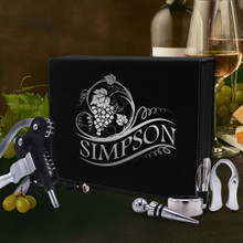 Custom Engraved Premium 5 Piece Wine Tool Accessories Gift Box