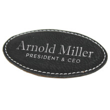 Custom Engraved Leather Magnetic  Name Tag