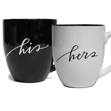 His and Hers Latte Coffee Mugs