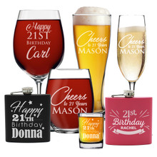Personalized 21st Birthday Glass