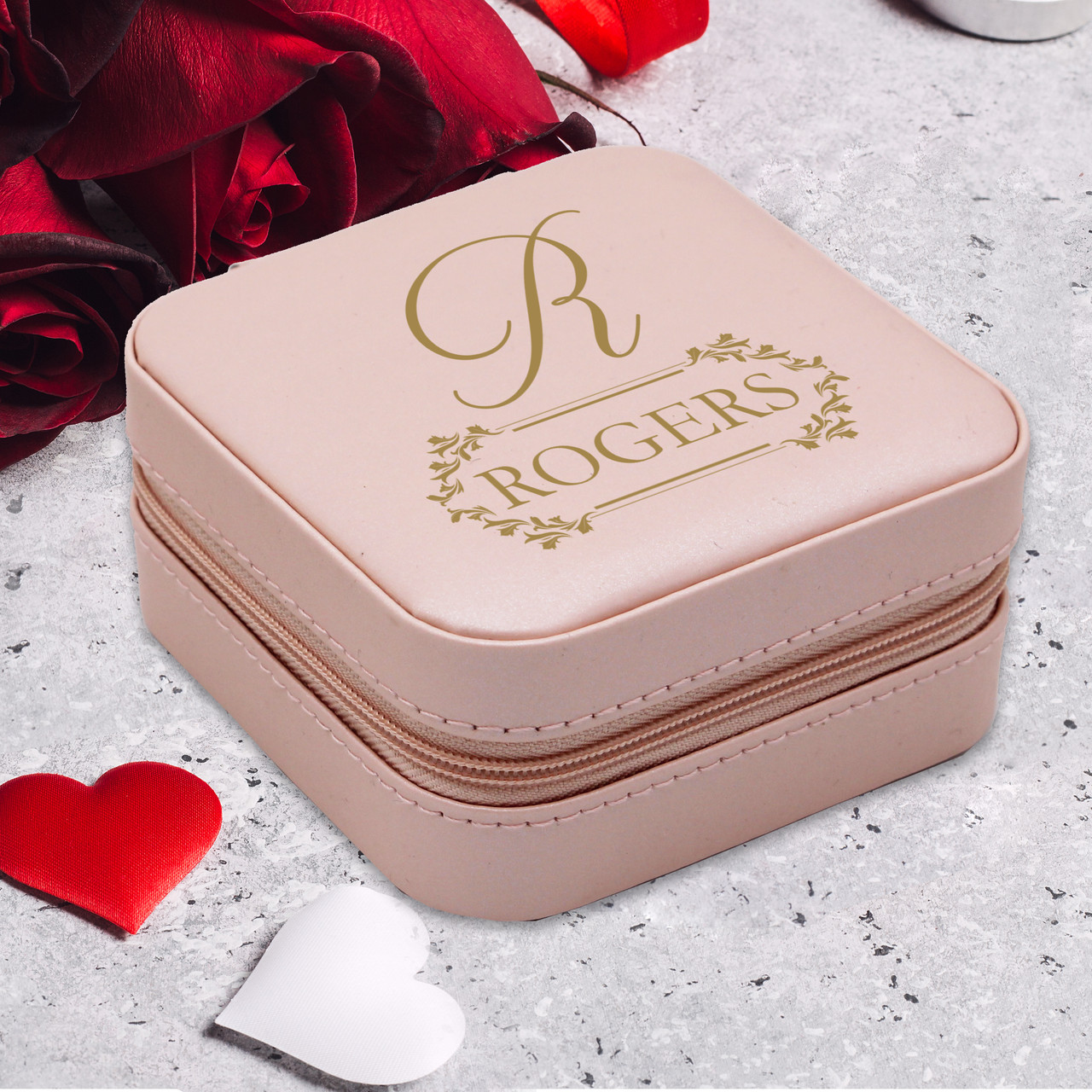 Monogrammed Engraved Travel Jewelry Box