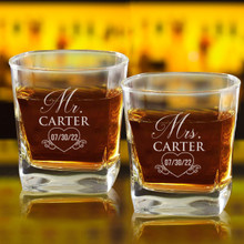  Mr and Mrs Personalized Rocks Glasses  