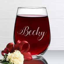 Personalized Name Stemless  Wine Glass 