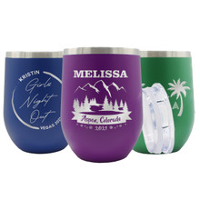 Custom Engraved Girls Trip 12oz Wine Tumbler