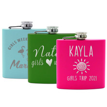 Custom Engraved Girls Trip 6oz Flask
