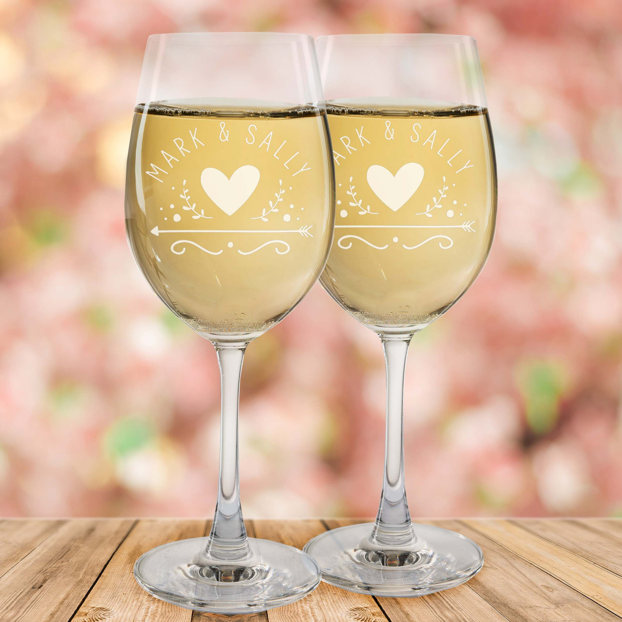 4 White Wine Glasses  Personalized Wine Gifts at