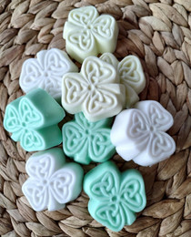 Sculpted Shamrocks-Guest Size, white, pale green or medium green.