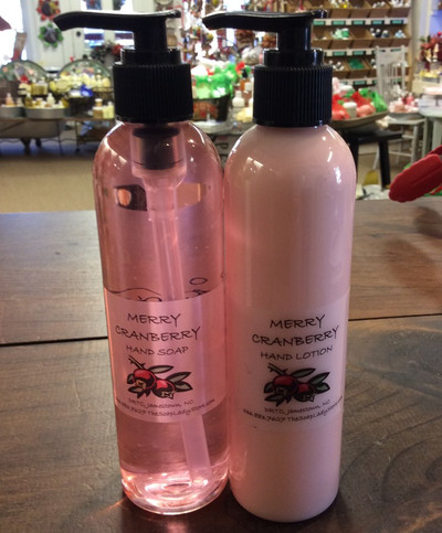 Merry Cranberry liquid hand soap and lotion