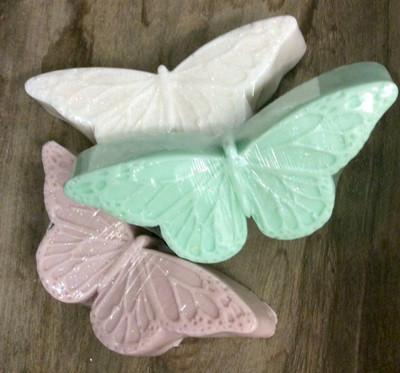 Butterfly, white, green, lavender