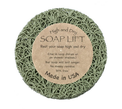 Soap Lift in a round shape. Made in the USA of bioplastic.  Assorted colors.