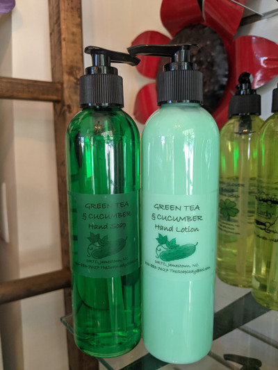 green tea & cucumber hand soap and lotion