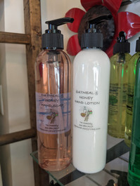 oatmeal and honey hand soap and lotion
