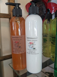 Peppermint hand soap and lotion