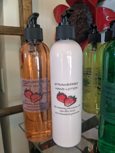 strawberry hand soap and lotion