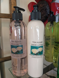 tea rose hand soap and lotion