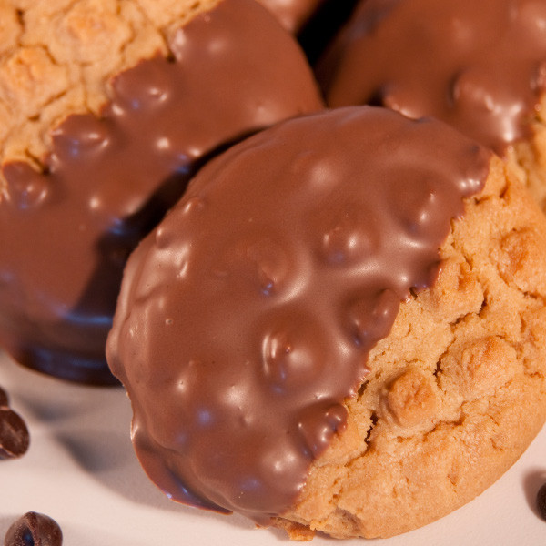 Chocolate-dipped Peanut Butter Cookies