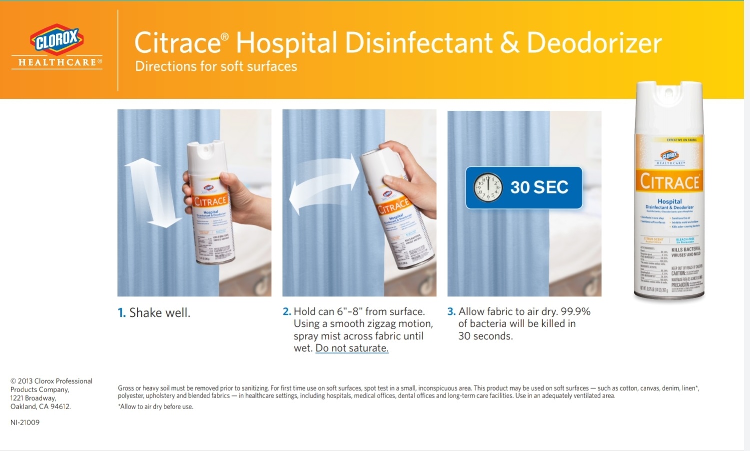 49100 CITRACE Hospital Germicide Disinfects and Deodorizes