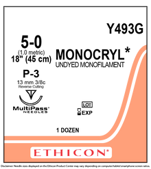 Ethicon Y493G MONOCRYL® (poliglecaprone 25) Suture