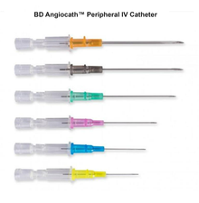 BD Angiocath™ 381112 Peripheral Venous Catheter, 24 G x 0.75 in. (0.7 mm x 19 mm) Yellow,  Box of 50