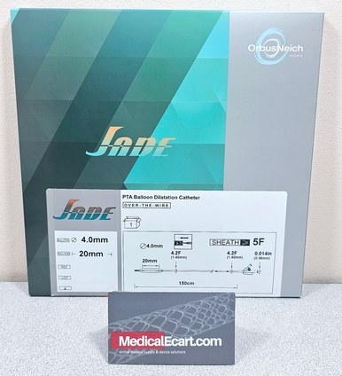 Jade 584002022 OTW .014" 150cm, PTA Balloon Dilatation Catheter, Diameter 4.0mm, Length 20mm, Box of 01