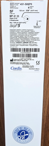 Cordis® 451-506P0 TEMPO® 5, 451406P0, Multi-Purpose (MP A1), Small Curve Coated Nylon Diagnostic Catheter, 5Fr X 0.038 in X 125 cm, Box of 50
