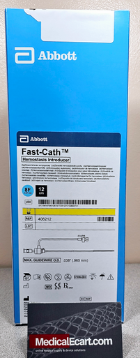 Abbott 406212  Fast-Cath™Hemostasis Introducer 8Fr,  12cm  x 0.038in, Box of 10