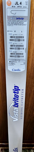 Cordis 77800490 VISTA BRITE TIP ®, 778-004-90 Guiding Catheters 7Fr, JL4 90cm x .078" I.D. (2.0mm), Box of 01