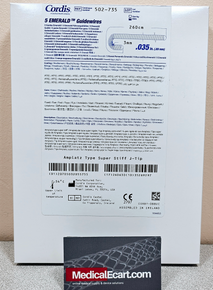Cordis  5502735, EMERALD ®, 502-735, PTFE-Coated Amplatz J-Curve Diagnostic Guidewire, 0.035in, 260cm, 3mm J-Radius, Box of 5