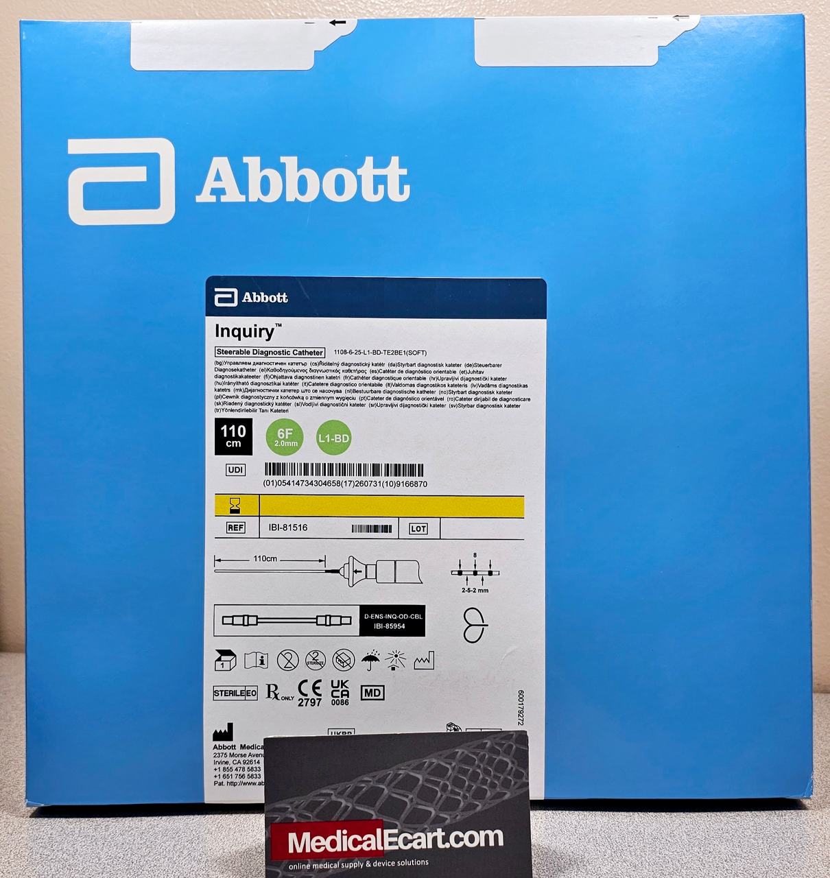 Abbott IBI81516 Inquiry™ Octapolar Steerable Diagnostic Catheter, 6Fr