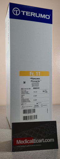 Terumo RSS101 Pinnacle ® Introducer Sheath, 11Fr x 10 cm x 0.35", Box of 10