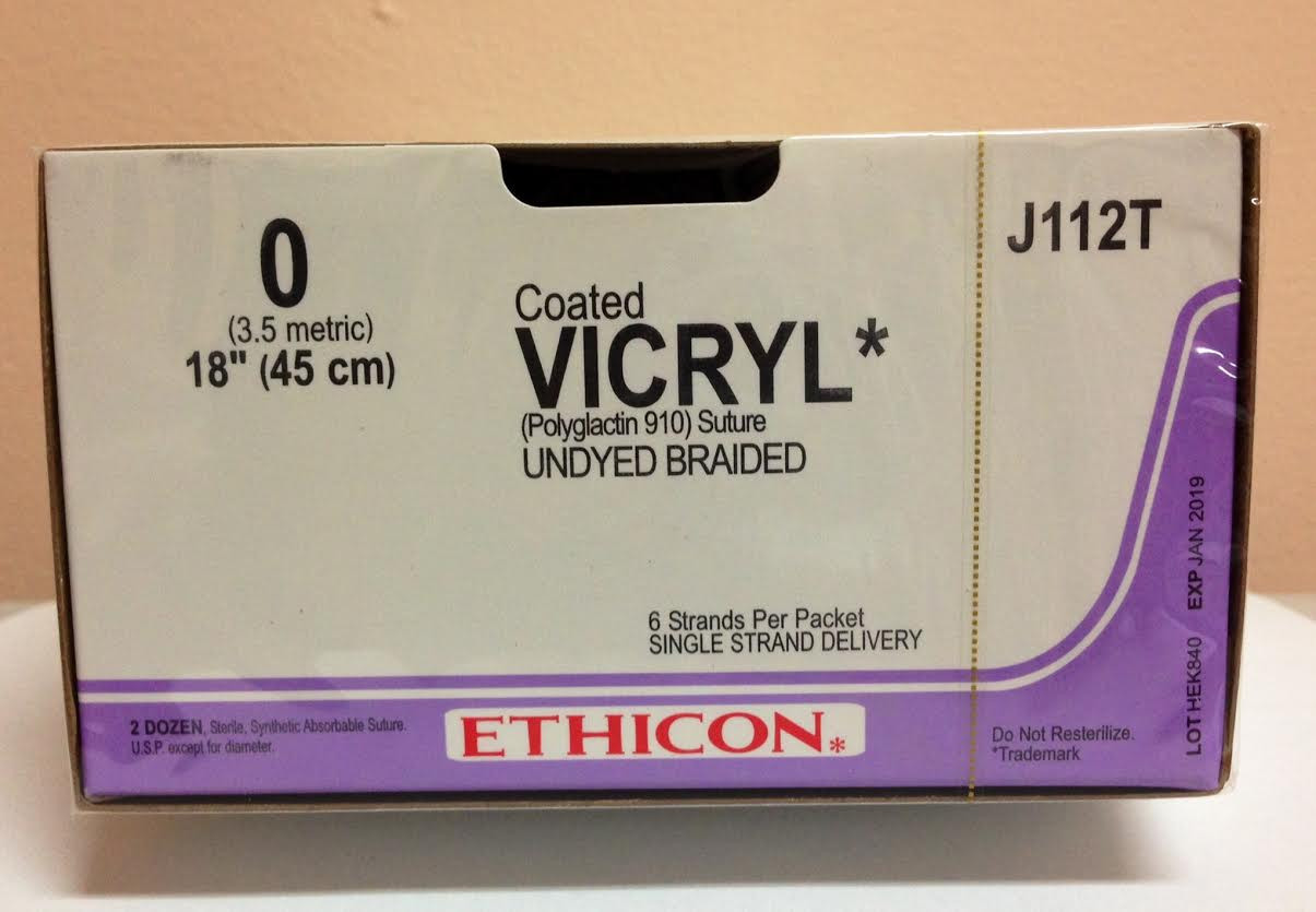 Ethicon J112T Coated VICRYL Suture, SUTUPAK PreCut Sutures, Absorbable