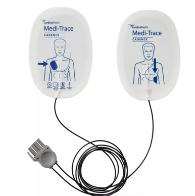 CARDINAL 22550PC Medi-Trace™ Cadence Adult Multi-Function Defibrillator Electrode, Pre-Connect, 4.5 x 6.25IN, 46IN, for Medtronic Pad. Case of 10 Bags