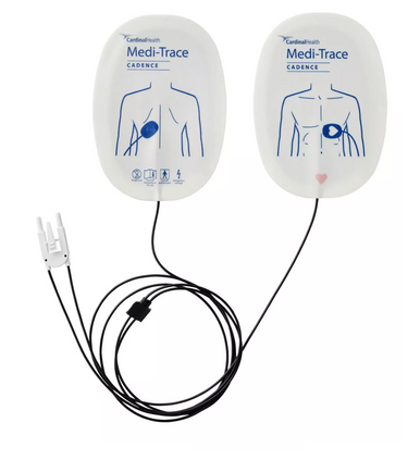 CARDINAL 22770PC Medi-Trace™ Cadence Adult Multi-Function Defibrillator Electrode, Pre-Connect, 4.5 x 6.25IN, 46IN. Case of 10 Bags