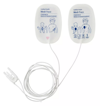 CARDINAL 22770P Medi-Trace™ Cadence Pediatric Multi-Function Defibrillator Electrode, Radiolucent, 3 x 4.25IN, 46IN. Case of 05 Bags