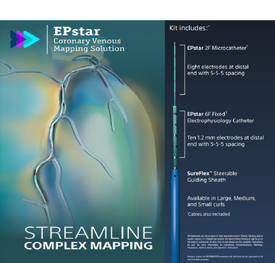 Baylis DLFK0001 EPstar Coronary Venous Mapping Solution, Kit with SureFlex ™ Steerable Guiding Sheath Small curl, ( Kit includes: EPstar, 2F, 6F 95 cm, SureFlex S, cable), Box of 01 Kit