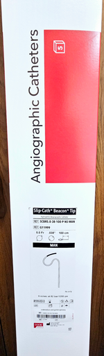 Cook G11999 Slip-Cath® Beacon® Tip Hydrophilic Angiographic Catheter, SCBR5.0-38-100-P-NS-MAN, 5Fr, .038 x 100cm, Tip MAN, Box of 05