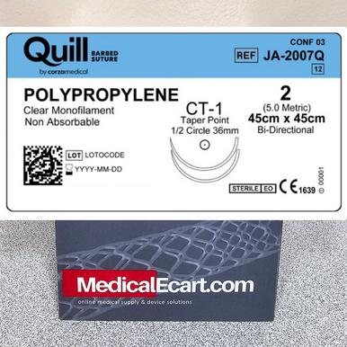 Quill™ Barbed Suture JA-2007Q PDO (Polydioxanone) Suture,  Taper Point, Bi-Directional