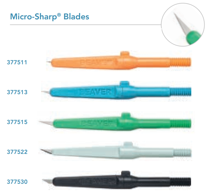 Visitec 377511 Beaver® Micro-Sharp® Blades, 1.5 mm, 15 Degrees, Orange