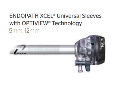 Ethicon 2CB12LT ENDOPATH XCEL™ Trocars with OPTIVIEW™ Technology, Universal Sleeves, 12mm diameter, 100mm (length), Stability sleeve. Box of 06